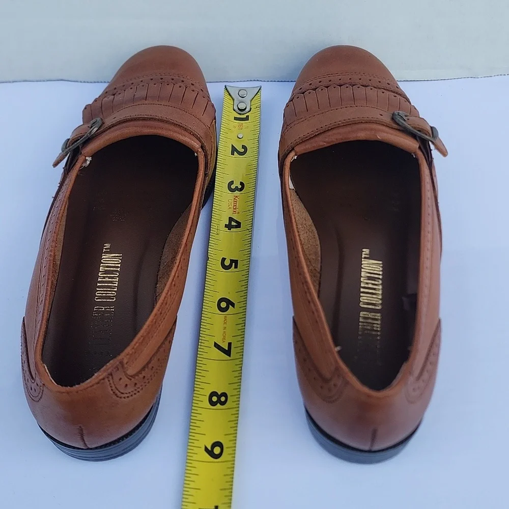 The Leather Collection Brown Leather Women Flat Shoes Size 6.5 - Picture 10 of 15